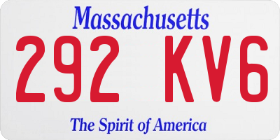 MA license plate 292KV6