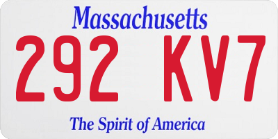 MA license plate 292KV7