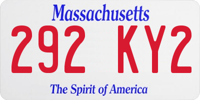 MA license plate 292KY2