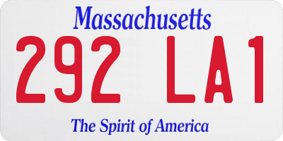 MA license plate 292LA1