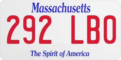 MA license plate 292LB0