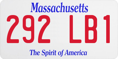 MA license plate 292LB1