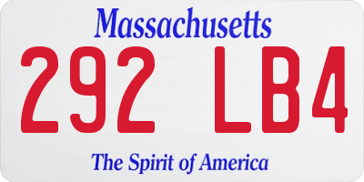MA license plate 292LB4