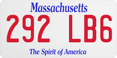 MA license plate 292LB6