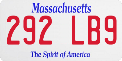 MA license plate 292LB9