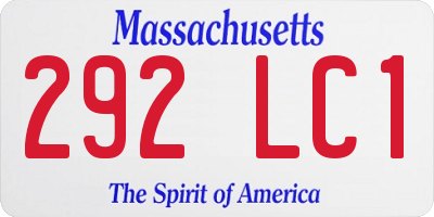 MA license plate 292LC1