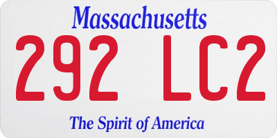 MA license plate 292LC2