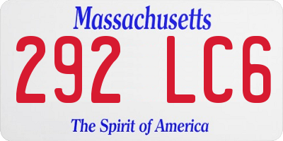 MA license plate 292LC6
