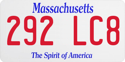 MA license plate 292LC8