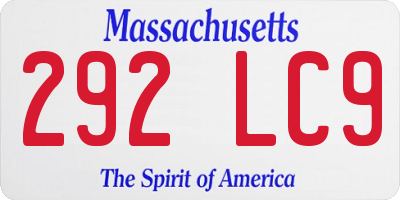 MA license plate 292LC9