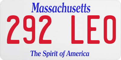 MA license plate 292LE0