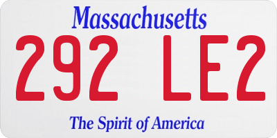 MA license plate 292LE2