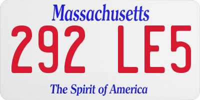 MA license plate 292LE5