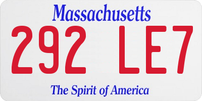 MA license plate 292LE7
