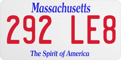 MA license plate 292LE8