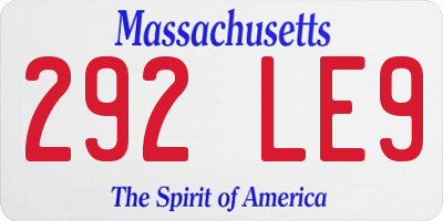 MA license plate 292LE9