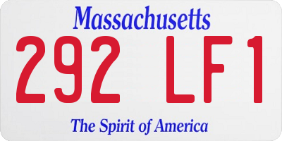 MA license plate 292LF1