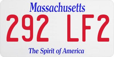 MA license plate 292LF2