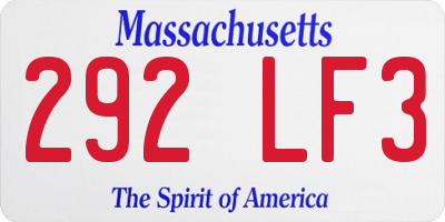 MA license plate 292LF3