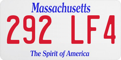 MA license plate 292LF4