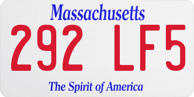 MA license plate 292LF5