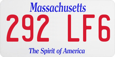 MA license plate 292LF6