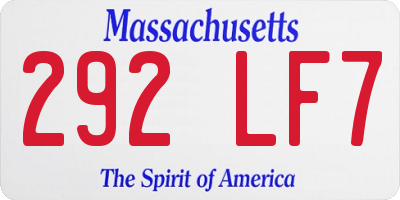MA license plate 292LF7