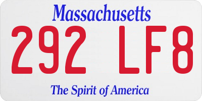 MA license plate 292LF8