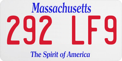 MA license plate 292LF9