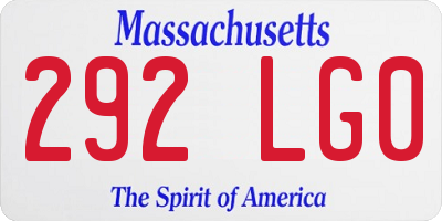 MA license plate 292LG0
