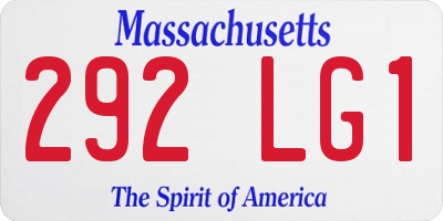 MA license plate 292LG1