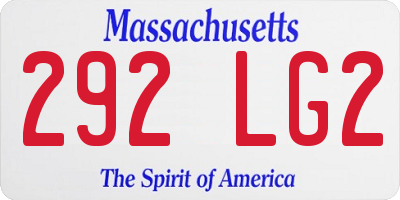 MA license plate 292LG2
