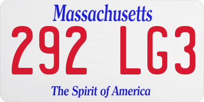 MA license plate 292LG3