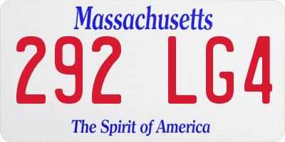 MA license plate 292LG4