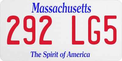 MA license plate 292LG5