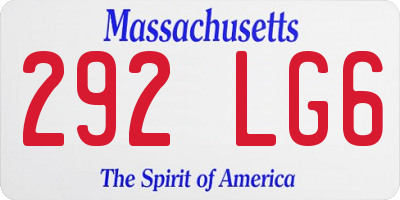 MA license plate 292LG6