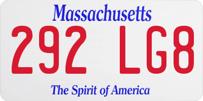 MA license plate 292LG8