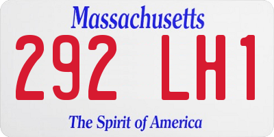 MA license plate 292LH1