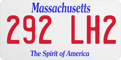 MA license plate 292LH2