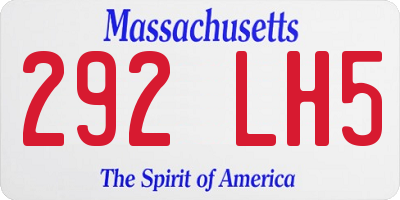 MA license plate 292LH5