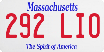 MA license plate 292LI0