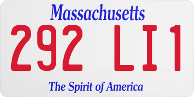 MA license plate 292LI1