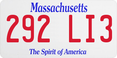 MA license plate 292LI3