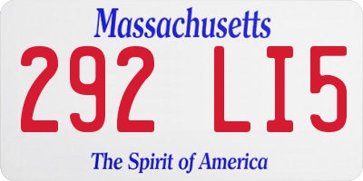 MA license plate 292LI5