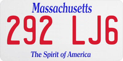MA license plate 292LJ6
