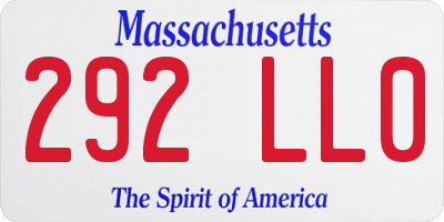 MA license plate 292LL0