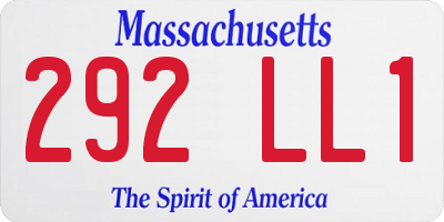 MA license plate 292LL1