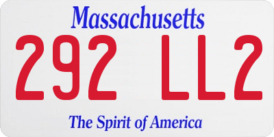 MA license plate 292LL2