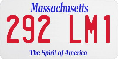 MA license plate 292LM1