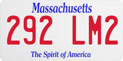 MA license plate 292LM2